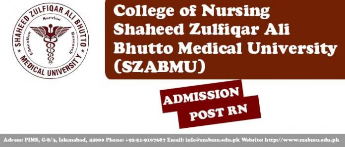 Post RN Admissions College of Nursing SZABMU