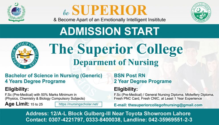 The Superior College Of Nursing Admissions BSN 2024   SUPERIOR Group Of Colleges 768x439 