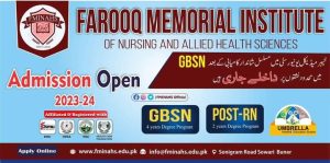 Admission Open In Farooq Memorial Institute of Nursing and Allied Health Sciences