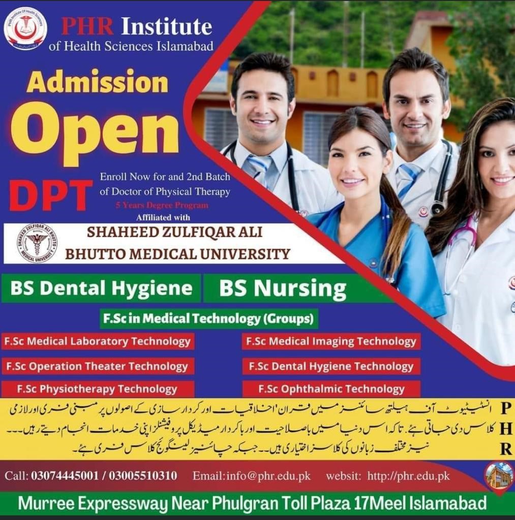 PHR Institute of Health Sciences admission open in BsN