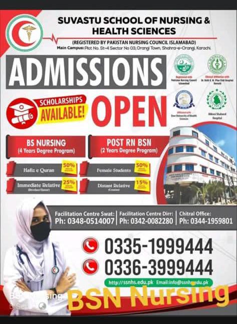 Admissions Open in Suvastu school of nursing, BSN, Post RN