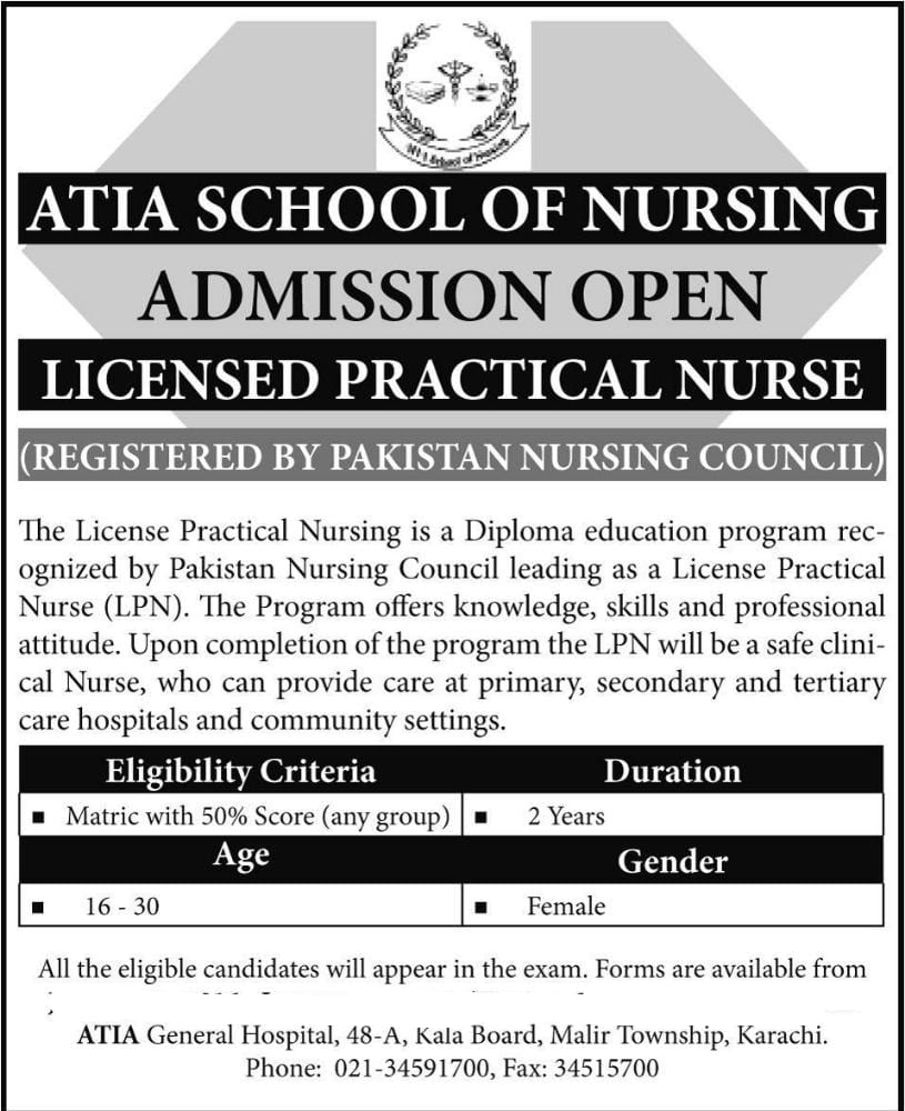 Admissions Open in Atia School of Nursing