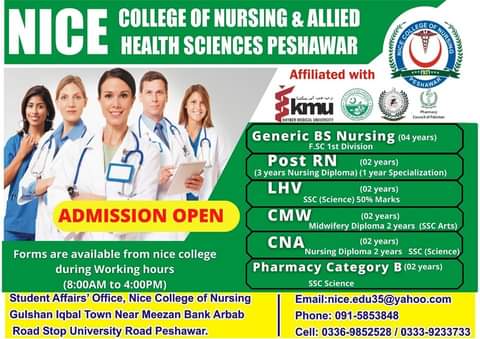 Admissions Open in Nice College Of Nursing Allied Health Sciences