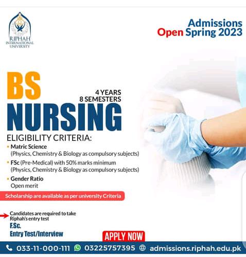 Admissions Open in Riphah International University