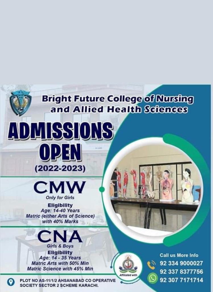 Bright Future College of Nursing and Allied Health Science Admission ...