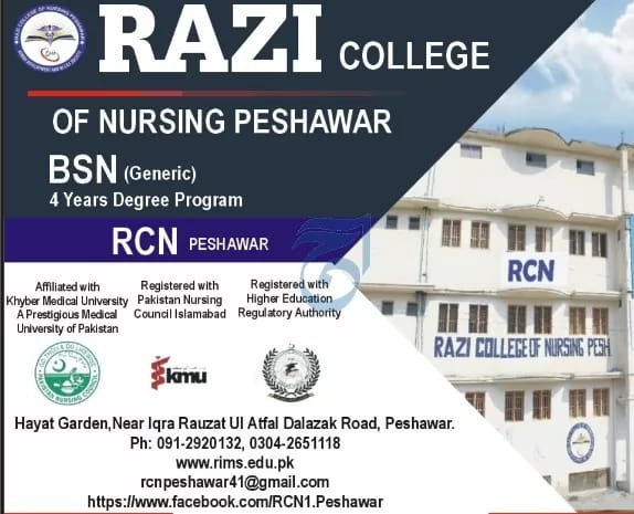Admissions Open in Razi College of Nursing 2023 |Peshawar|