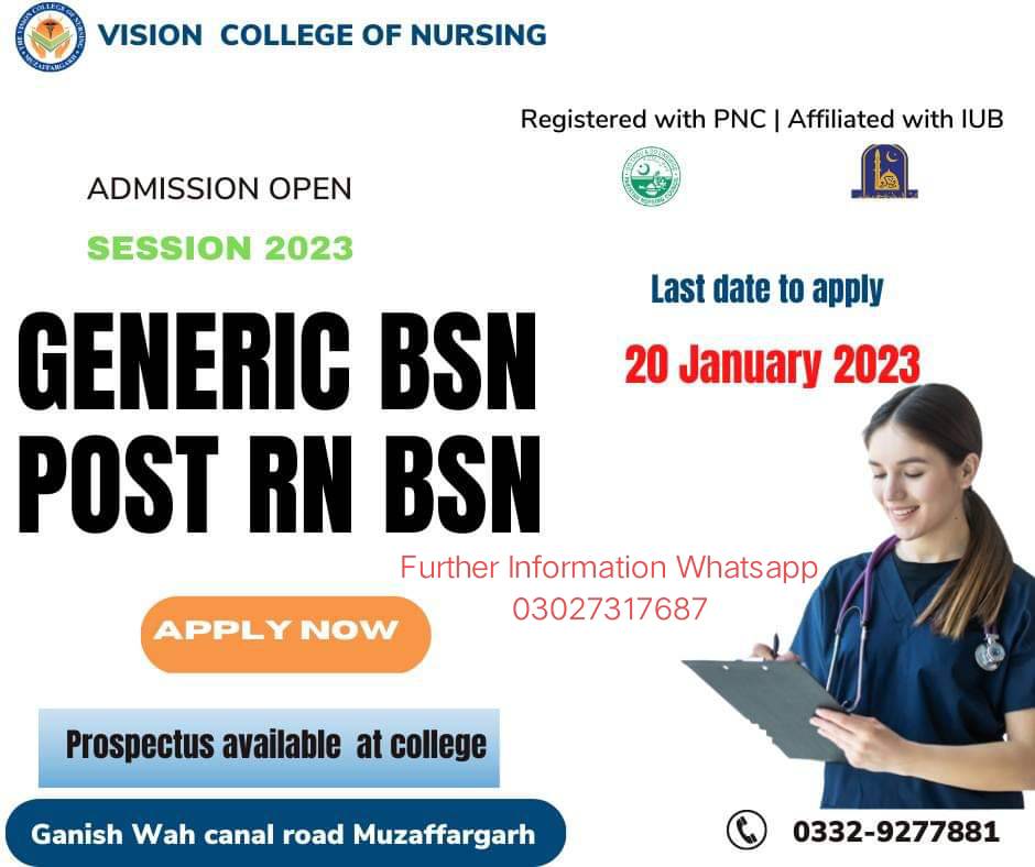 Admission Open in Vision College of Nursing 2023
