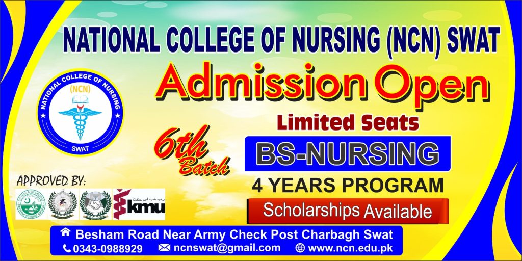 Admissions Open in National College of Nursing (NCN) Swat 2023-2024