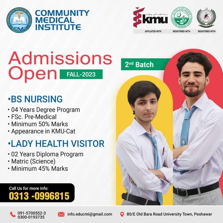Admissions Open in Community Medical Institute |Peshawar|