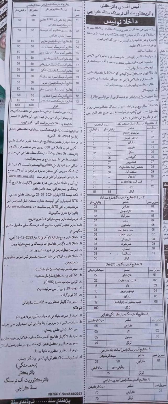 Nursing Admissions In Govt College Of Sindh 2024 Nursing Scholar   Sindh 1 642x1536 