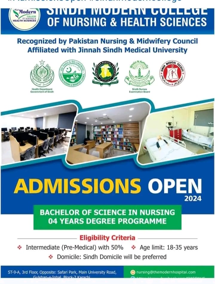 Sindh Modern College of Nursing & Health Sciences 2024