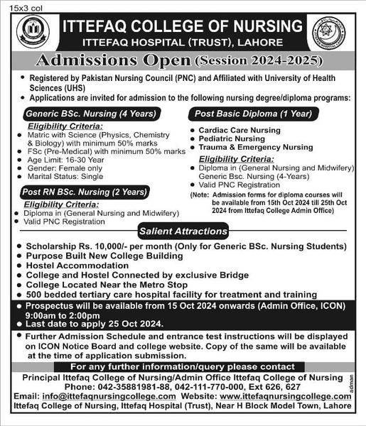 Ittefaq School Of Nursing Admission Open 2025